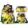 Teenage Hacker BEN10 Backpack, Elementary School Backpack, Three Piece Set, Children's Backpack, Shoulder Bag, Pencil Case