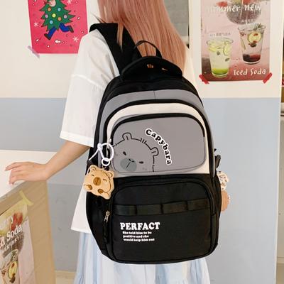 Mochila de Grande Capacidade Estilo Universitário Mochila Contraste de Cor Mochila de Grande Capacidade para Estudantes do Ensino Fundamental