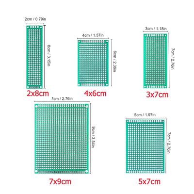 10pcs-40pcs Protoboard PCB Board Kit Green Double Sided Prototype Board 2x8cm 3x7cm 4x6cm 5x7cm 7x9cm Universal DIY Kit