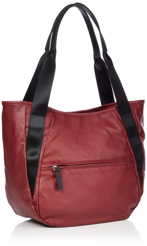 Polyurethane x cow leather casual tote M size Red [Isaac] Y92-03-03