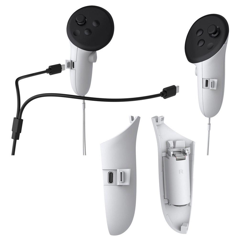 Empuñaduras Recargables para Controlador Derecho e Izquierdo Cubierta de Batería para Controlador de Auriculares VR Meta Quest 3/3S
