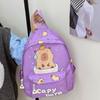 Large Capacity Children's Backpack Lightweight Cartoon Animal  Book Bag Capybara Schoolbag  Gifts