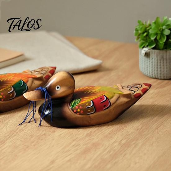 Warm Romantic Room Accent 1 Pair Wedding Ducks Ornament, Hand-Painted Wooden Mandarin Duck Statues, Color Lasting Vivid Statue Garden Bird Statue,