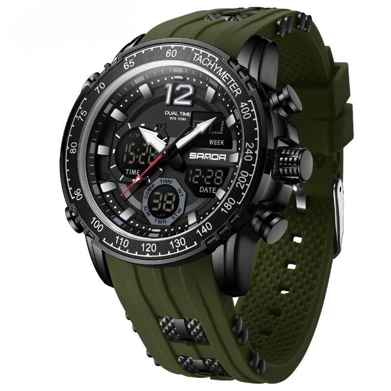 New Men's Wristwatch Waterproof Alarm Clock Multi-function Double Display Electronic Sports Watch LED Digital Quartz Clock