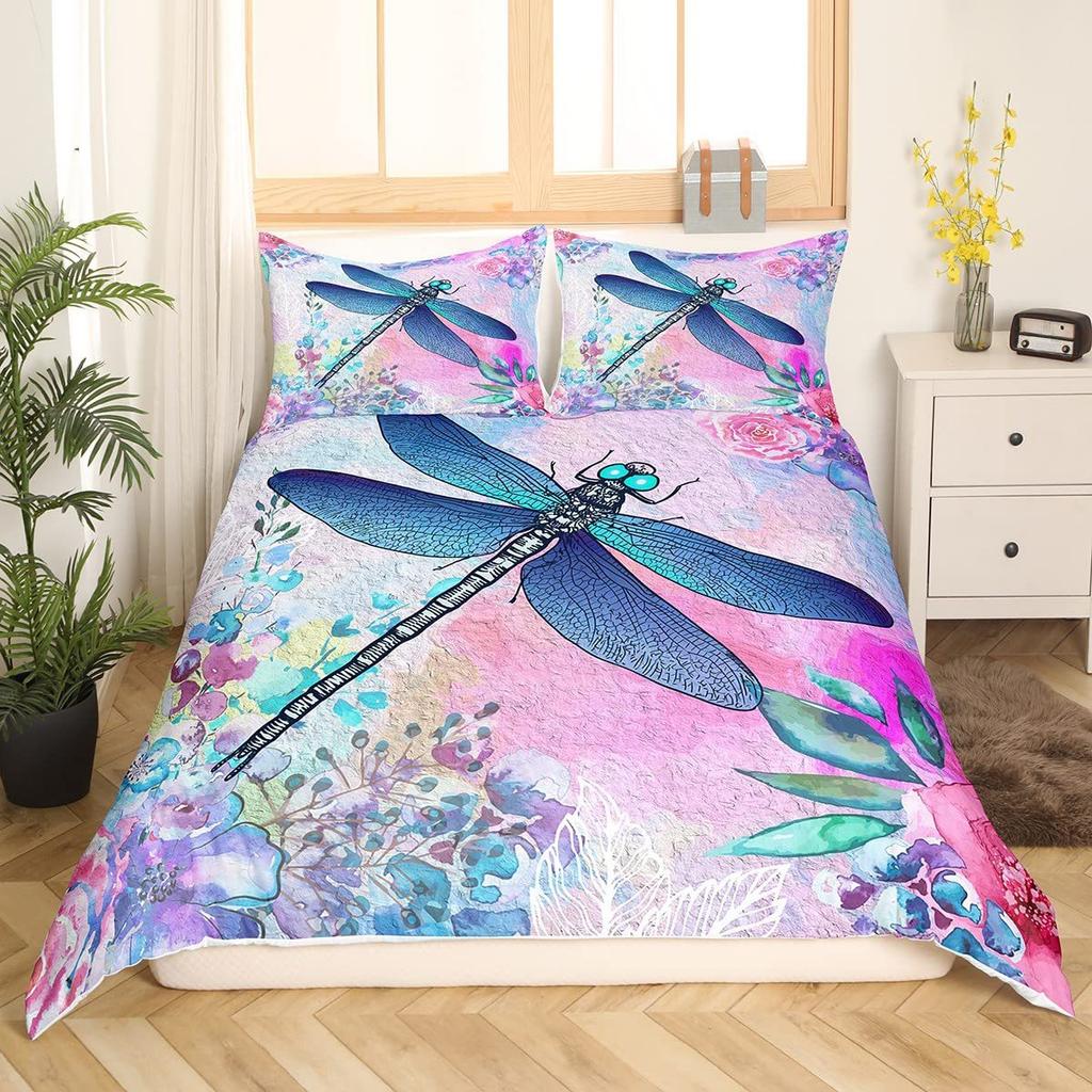 Dragonfly Printed Duvet Set Insect Animal Bedding Set For Bedroom Room Decoration Kit