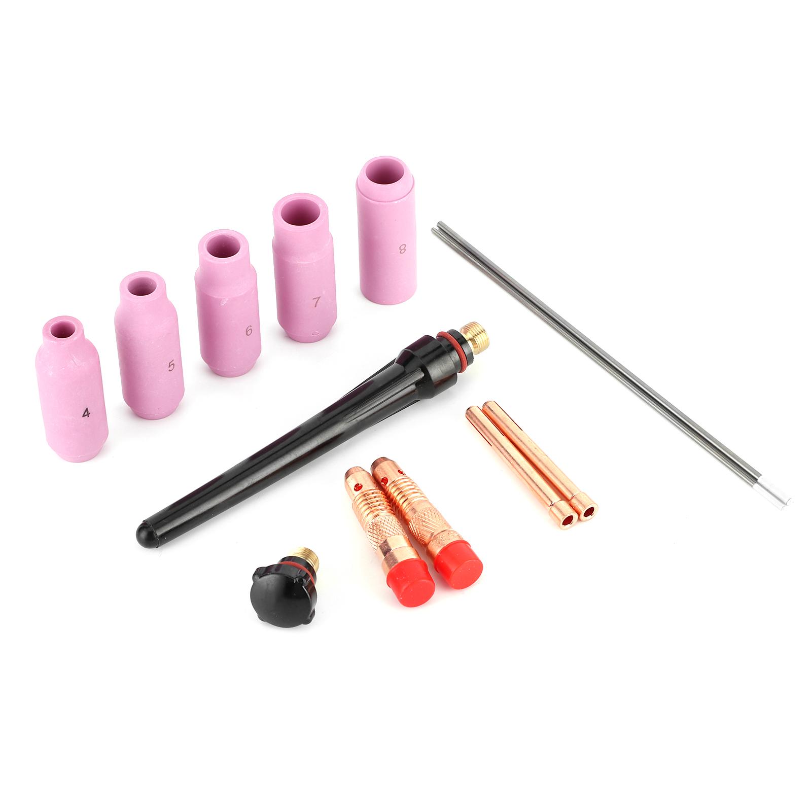 

13шт., набор сопел для сварки TIG, газовая линза, керамический контактный наконечник с вольфрамовой иглой для горелки 171826