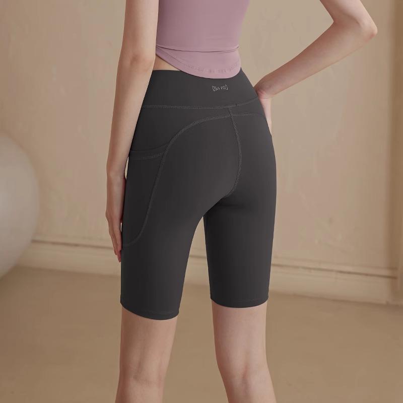

Женские шорты для йоги с высокой талией 2025 - Эффект персикового лифтинга, Плотная посадка, Идеально подходят для летнего бега и велоспорта M темно-серого