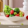 Cream Style Plastic Fruit & Snack Plate Set, 5-Piece