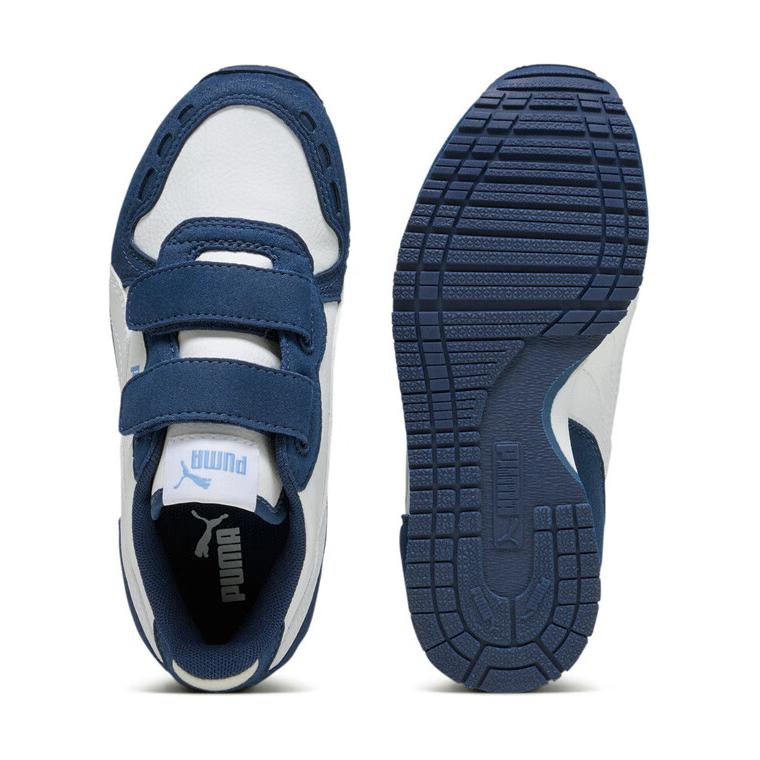 Puma Cabana Racer Comfortable Lightweight Low-Top Casual Shoes Kids sneaker White Light-Blue 383730-12