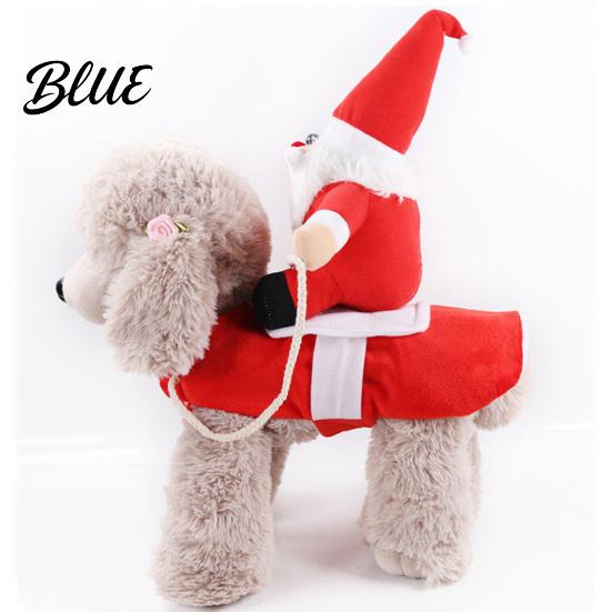 Breathable Pet Clothing Santa Rider Dog Costume, Christmas Outfit, Adjustable Closure, Funny Festival Costume Apparel for Small To Medium Dogs,