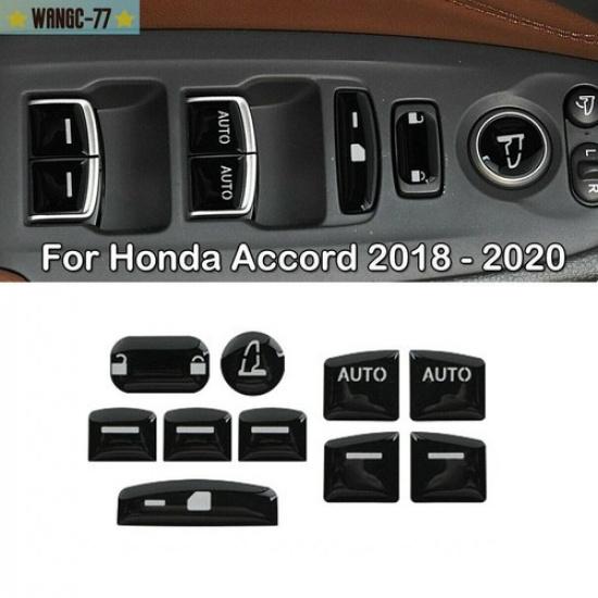 For Honda Accord 2018-20 Window Lift Switch Button Frame Trim Cover Black