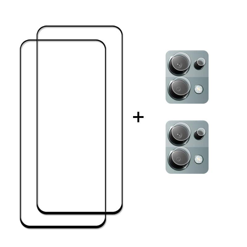 For Xiaomi POCO M6 Pro Glass Screen Protector Film Glass For POCO M6 Pro Tempered Glass Full Glue Camera Film POCO M6 Pro Glass