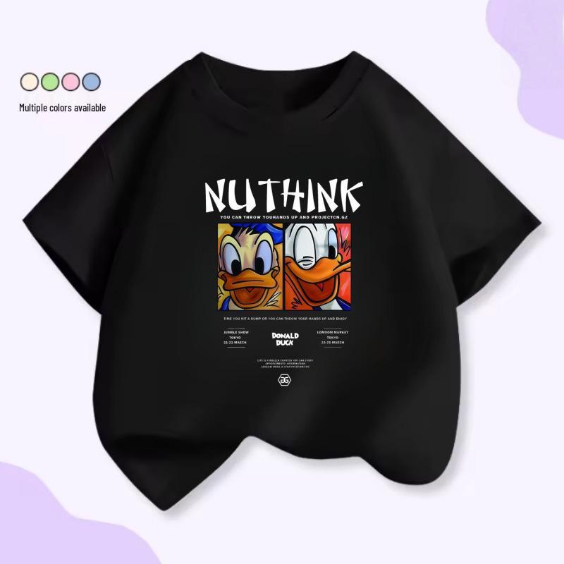 Unisex Kids Pink Short Sleeve Cartoon Monkey B-Boy T-Shirt – Trendy Summer Style 130