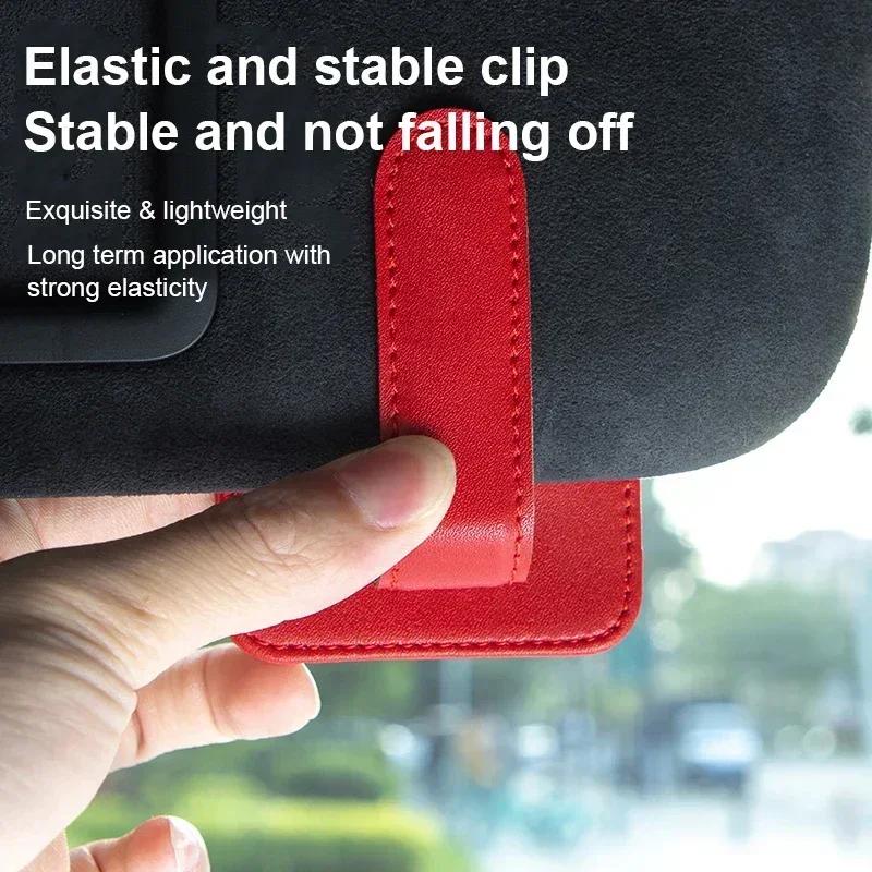2025 New Car Multifunctional Glasses Clip PU Material Car Storage Glasses Clip Sun Visor Universal Car Sunglasses Clip