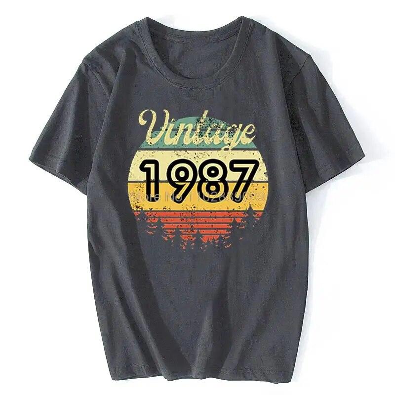 Summer Casual Unisexs T Shirt Kawaii Graphic T Shirt Vintage 1987 1984 2015 2009 1997 Tees Funny Gift Top Unisex Cotton T-shirt