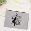 Witch Print Canvas Zipper Makeup Bag Witchcraft Women Travel Lipstick Bag Skincare Storage Organizer Pencil Case Cosmetics Bags
