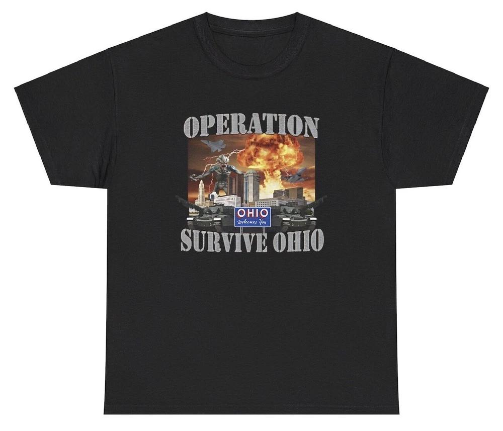 Operation Survive Ohio T Shirt Funny Brainrot State Dank Meme Humor Weird Tee S
