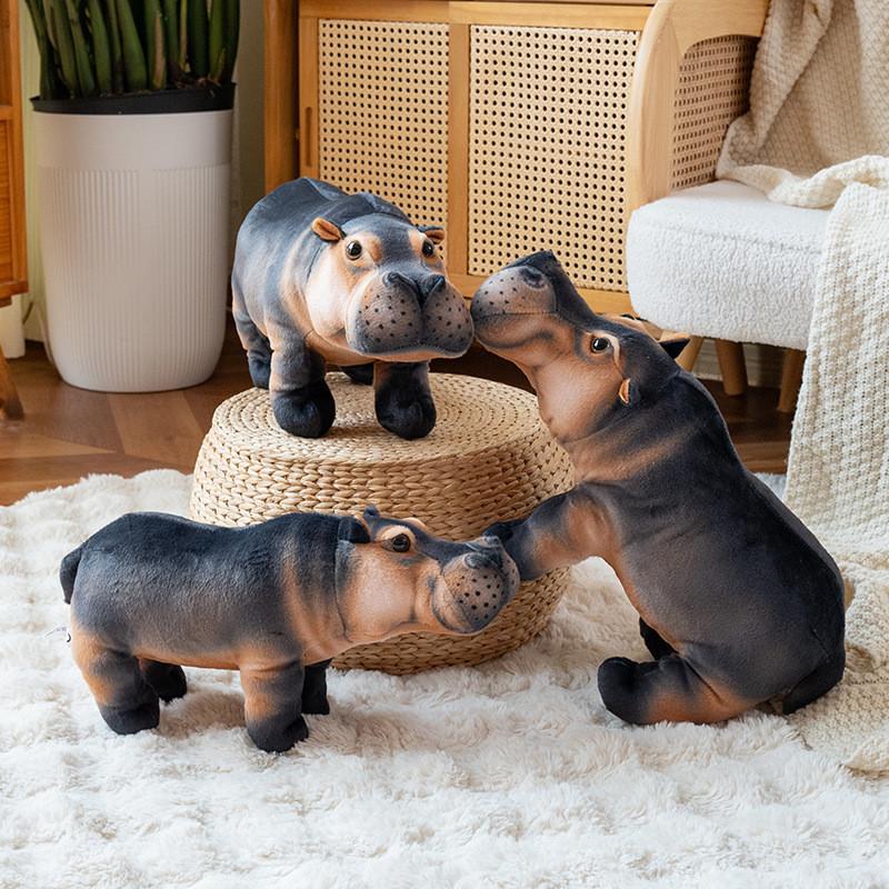 Artificial Plush Hippo Toy Cute Children Zoo Commemorate Holiday Dolls Gift