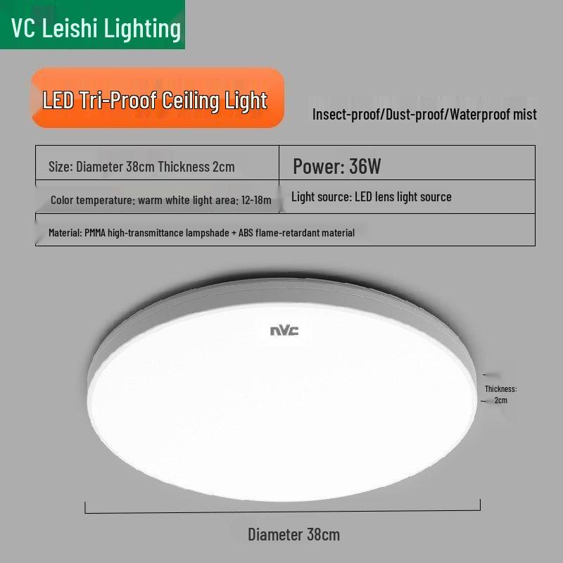 NVC/Rays Modern Minimalist LED Ceiling Light for Bedroom, Kitchen, Balcony, or Corridor