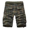 Pantaloncini da uomo a quadri vita media lunghezza al ginocchio multi tasche cerniera bottone