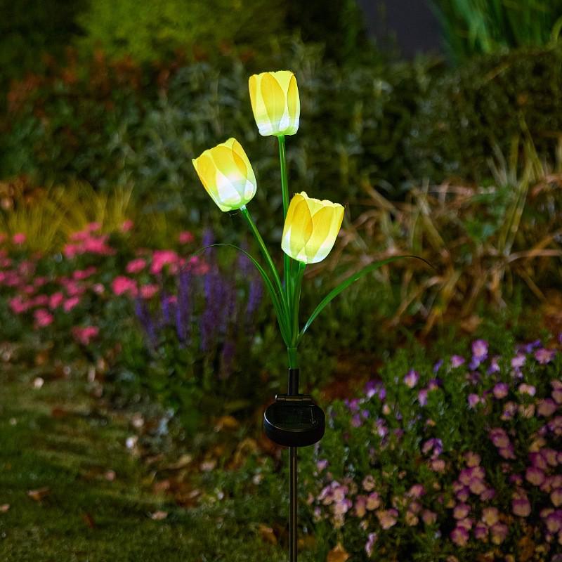 Tulip Solar Garden Stake Light: Outdoor Decorative Lawn Lamp