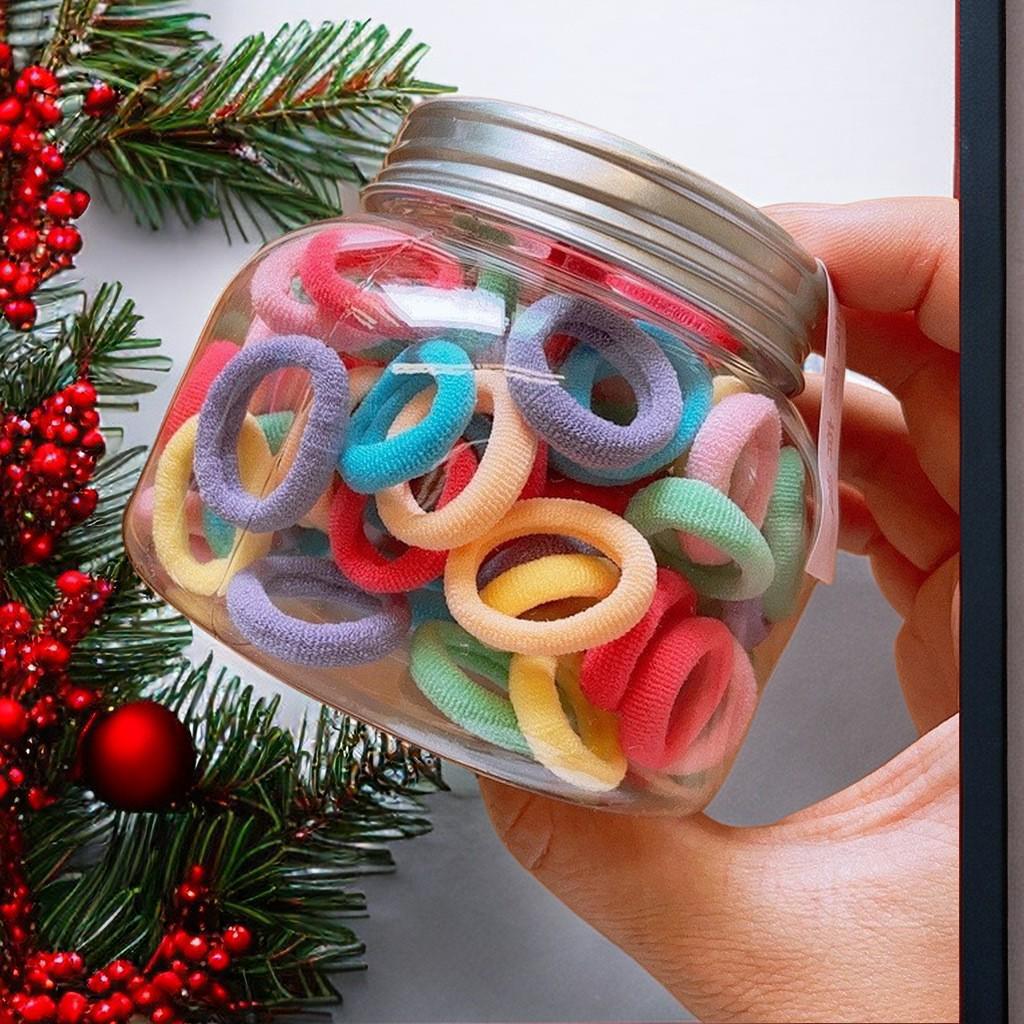 Cute Candy Color Hair Ties for Girls - Non-Damaging Rubber Bands & Towel Rings