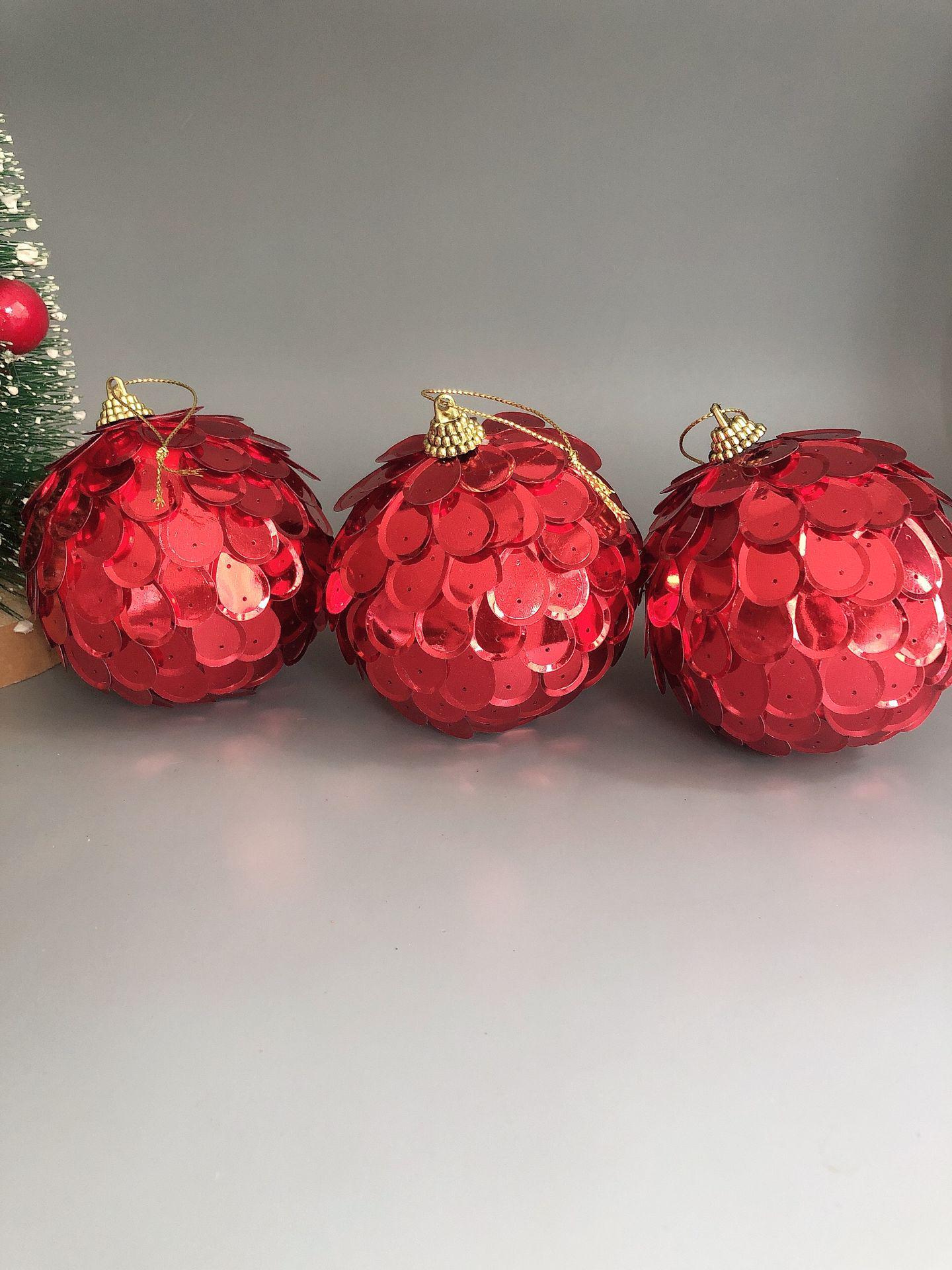 

Set of Three 8cm Teardrop Fish Scale Christmas Ornaments in Gold, Silver, Red, White, Blue, and Pink