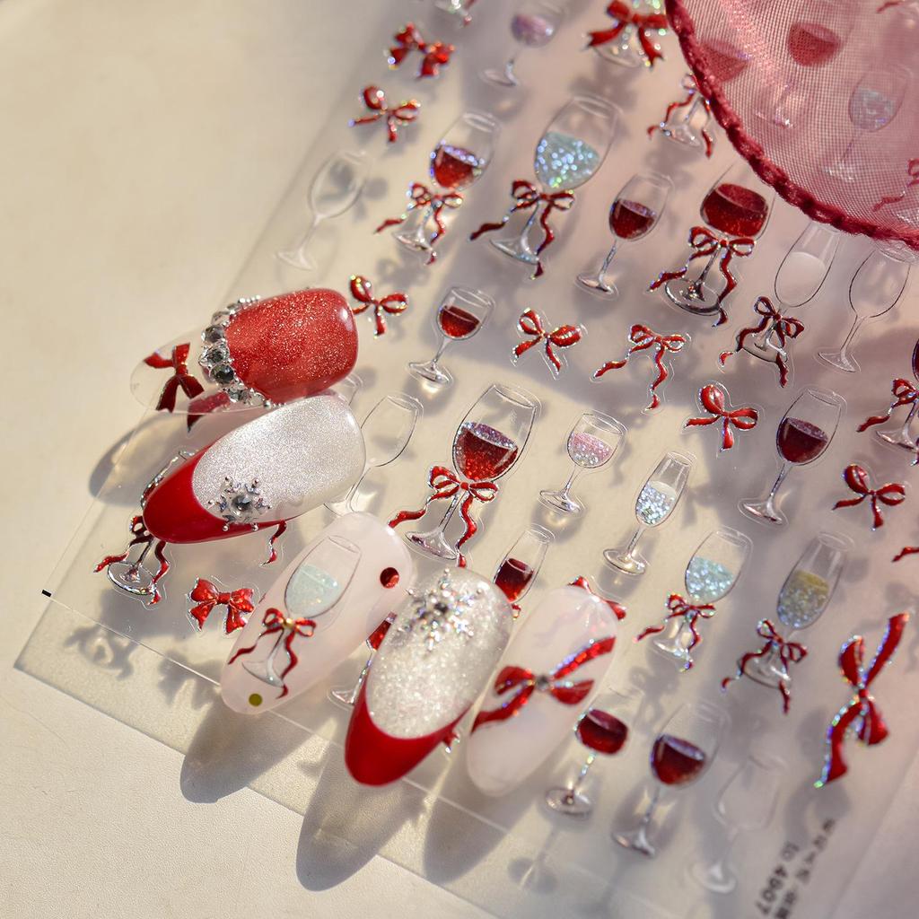 Tomoni Metal Nail Stickers - Popular Japanese Wine Glass Nail Art Accessories