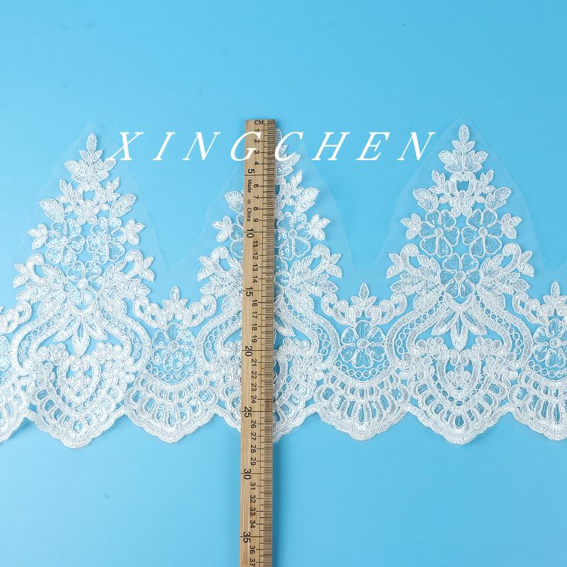 

Lace Lace Car Bone Clothing Home Textile Accessories Handmade Diy Materials Wedding Dress Decoration Lace Accessories 28Cm White/transparent sheet/width 28CM