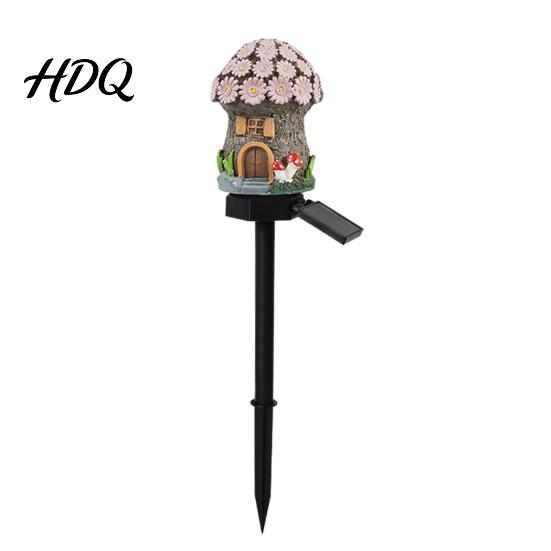 Solar Pathway Lights Mushroom Lights House Statue Fairy Cottage Garden Stake Light Waterproof Outdoor Landscape for Yard Patio Lawn Decorative