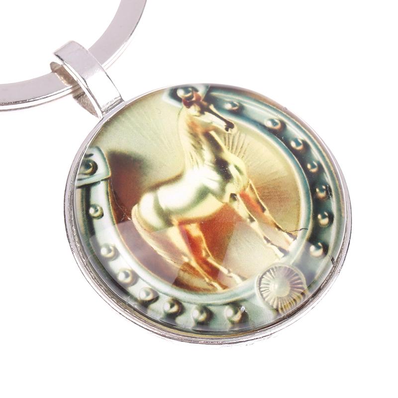 2026 Zodiac Year Of The Horse Pattern Keychains  Bag Accessories Car Pendants Home Decoration Animal Jewelry Keyring Gift