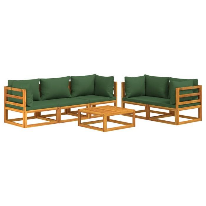 VidaXL Garden Lounge Set with Cushions 6 Pcs, Sofas with Backrest, Furniture Set with Coffee Table Patio Terrace, 3155317
