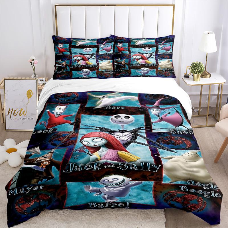 Nightmare Before Christmas Characters Print 3Pcs Bedding Setduvet Cover With 2 Bedropillowcase Home Birthday Gift