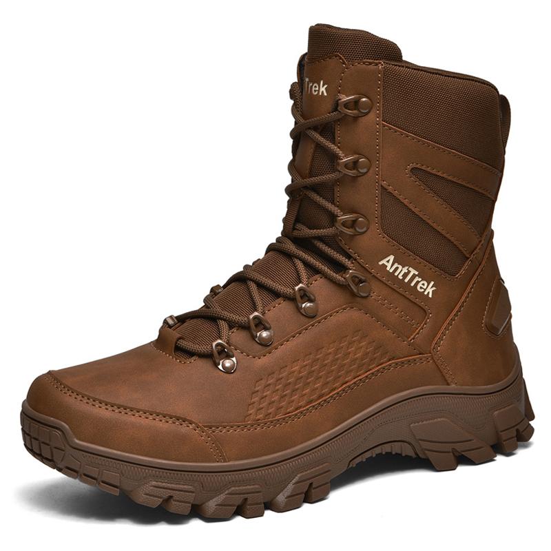 Herren High-Top Stiefel Outdoor Rutschfeste Wanderschuhe Schnürung Wüsten Knöchelhohe Stiefel für Herren Militärische Kampfstiefel Botas Para Hombre