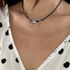 Bowknot Pendant Sweater Necklace Charm Women Girl Choker Summer Fashion Simple Geometric Clavicle Chain Party Jewelry