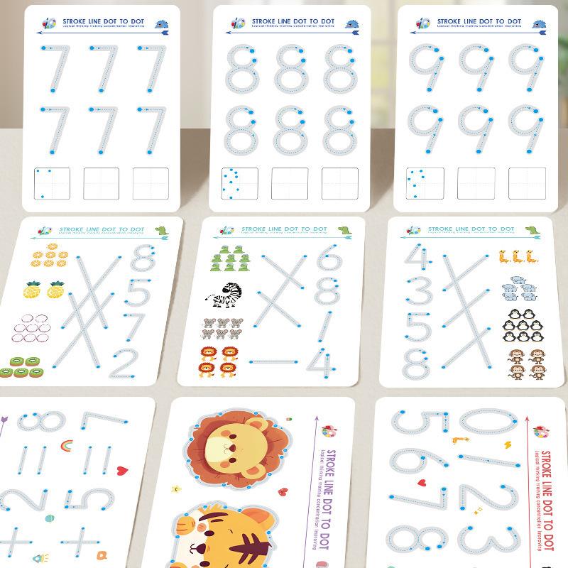 Educational Kids Magic Copybook Set Reusable Tracing Workbook for Handwriting Skills