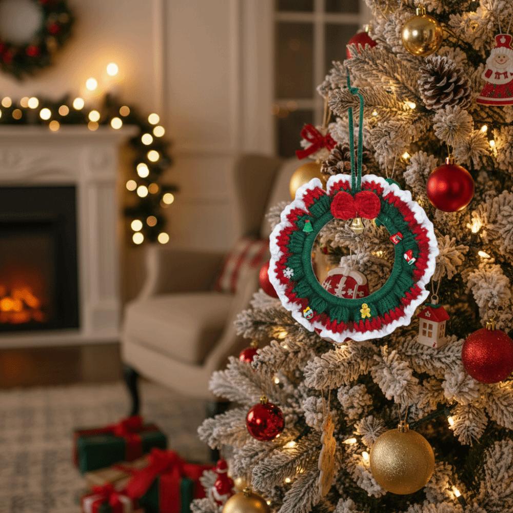 Pine Cone Christmas Wreath Green Vine Ring Christmas Tree Decoration  for Christmas