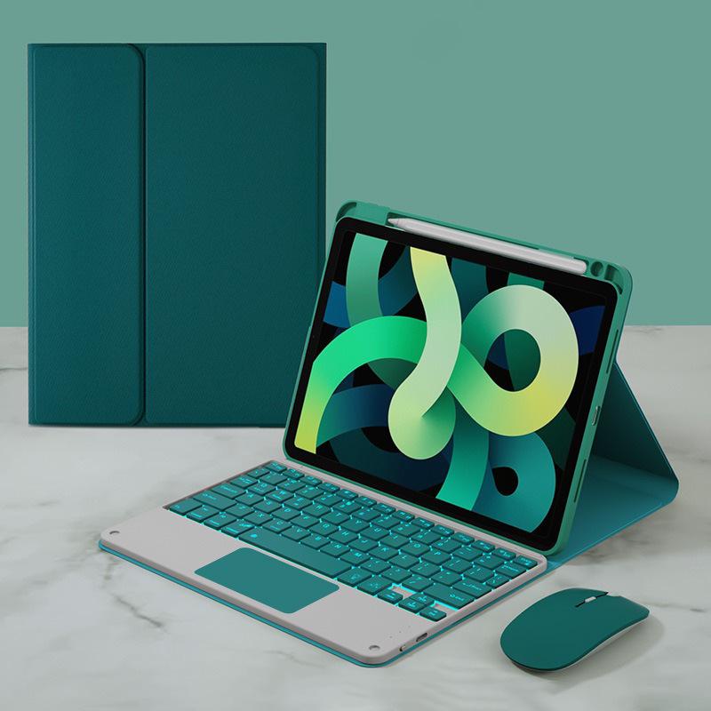 Compatible with Xiaomi 7 Tablet: Touch Backlit Bluetooth Keyboard with Fabric Texture, Pen Slot, and Leather Case for Xiaomi 6/5 Pro.