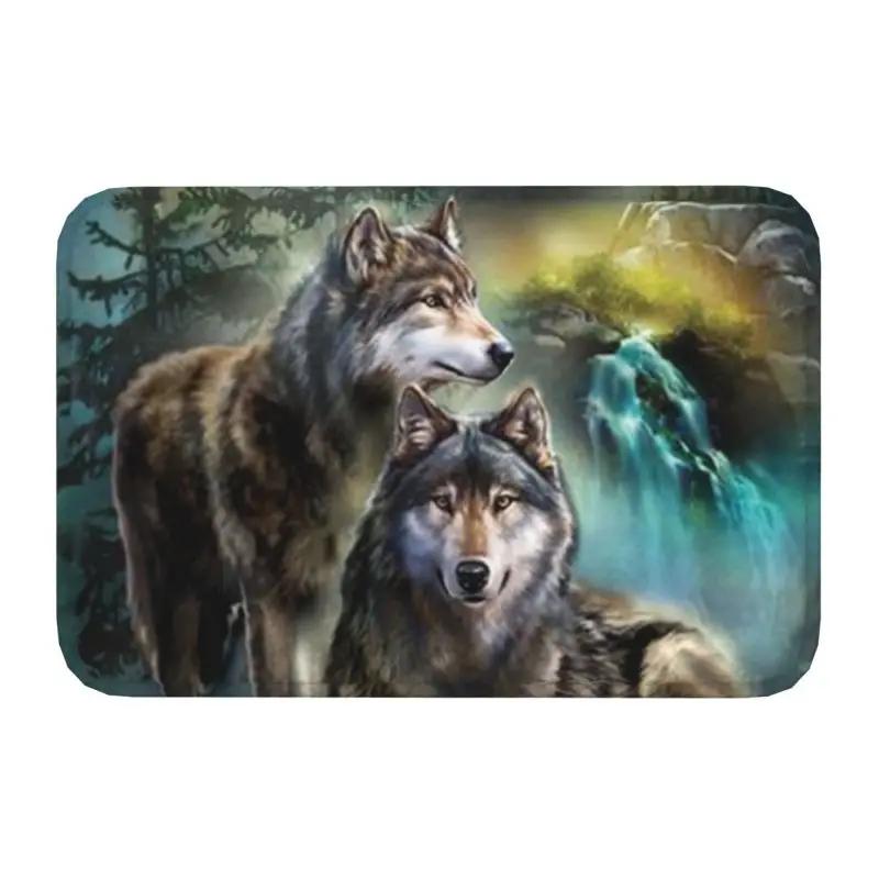 Animal Wolf Front Floor Door Entrance Mat Indoor Kitchen Bathroom Doormat Bedroom Carpet Rug