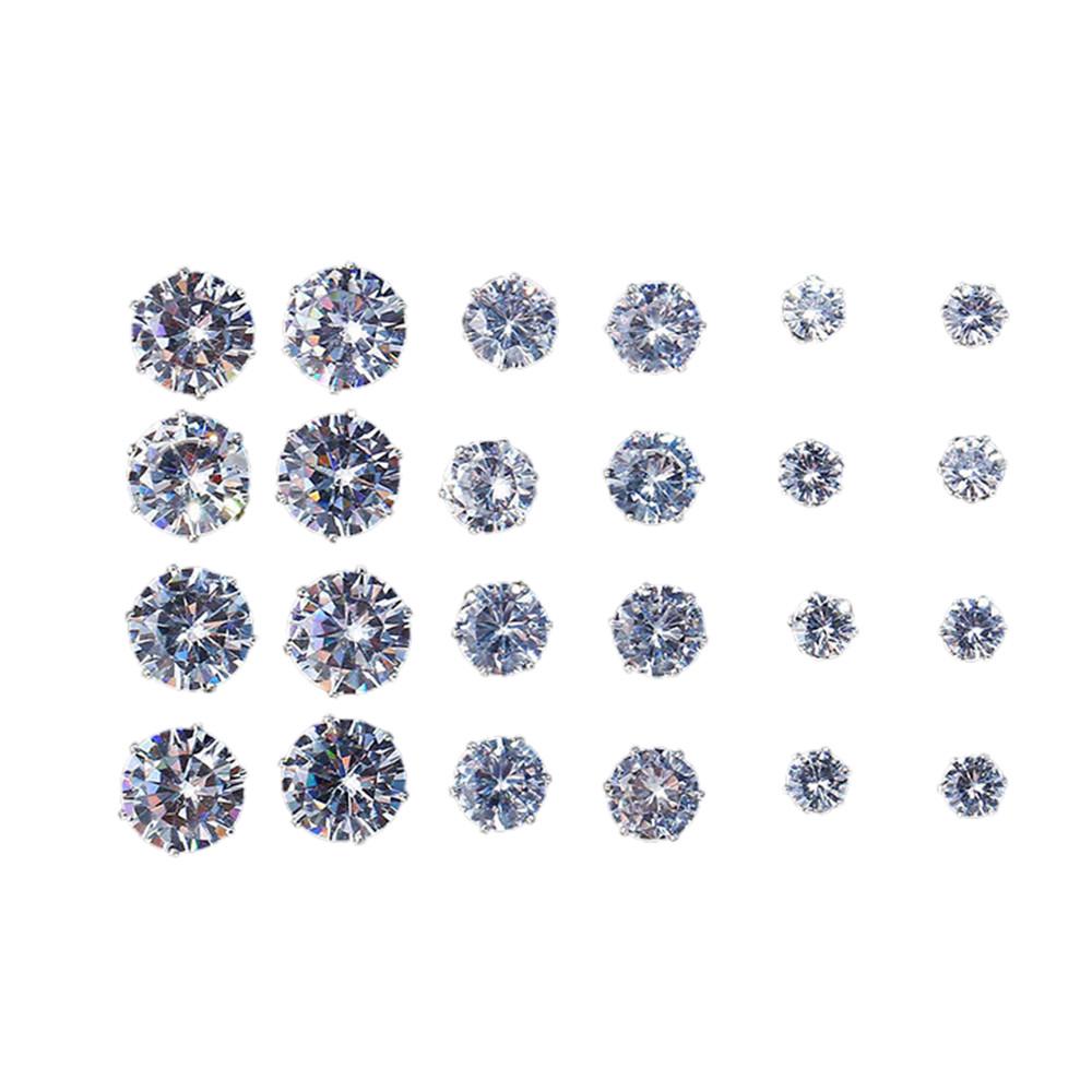 12 Pairs Fashion  Elegant Rhinestone Crystal Jewelry Ear Stud Earrings