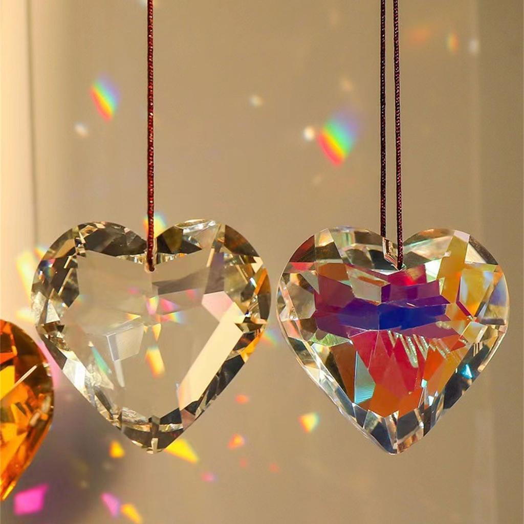 Crystal Heart Prism Ornament Sun Catcher Perfect for Adding Dreamy Rainbow Color To Wedding and Valentines Gifting Use