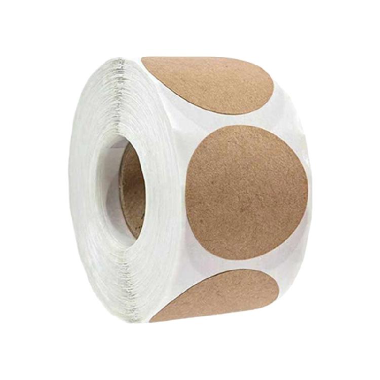 500pcs Brown Kraft Round Adhesive Labels Blank Sticker For Writes On for Jar, Canning, Store Organizing Craft Projects
