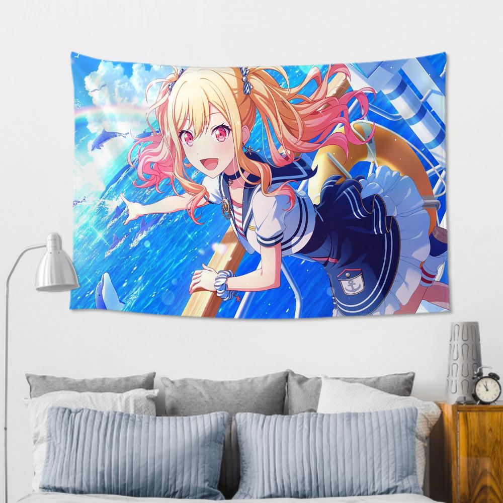 Tenma Saki Animation Game PProject SSekai Tapestry Room Decor Wall Cloth Party Hanging Background Room Decor Baby Room
