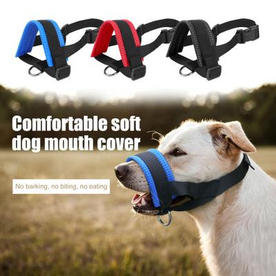 Hundemaulkorb Verstellbare Schlaufe Nylon Mundschutz Atmungsaktiv Anti-Bellen Beißen