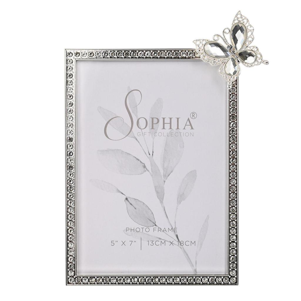Sophia Crystal Photo Frame with Butterfly 5 X 7