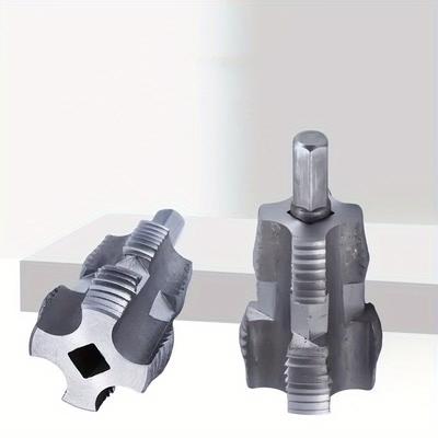 1 Set, Filettatrice per tubi idraulici modificata per trapano elettrico, Kit filettatrice per tubi, con 3 filiere, 1/2", 3/4", 1", Macchina per seta giacca, Rimozione filetti, Riutilizzabile