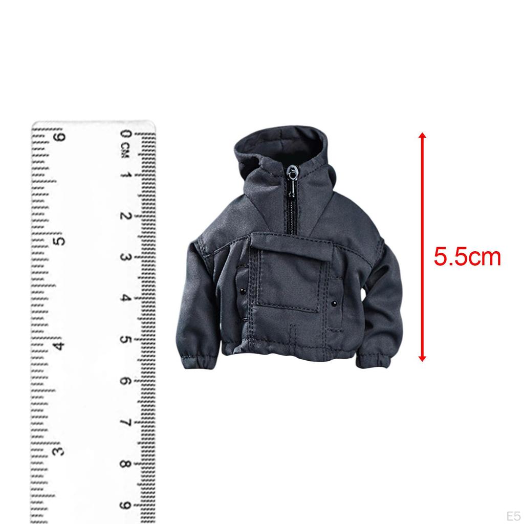 1/12 Male Action Figure Hoodies Long Sleeve Pullover Sweatshirt for 6'' Figures BJD Doll Body