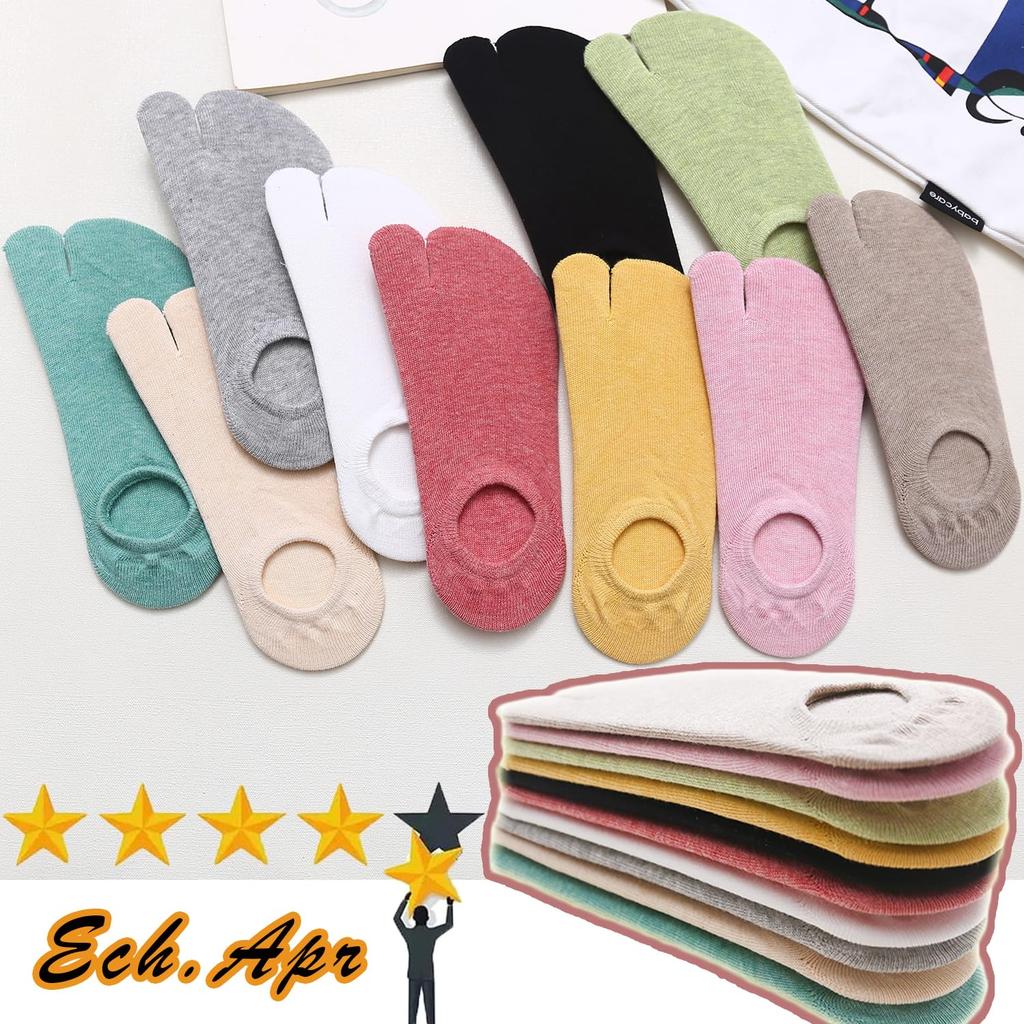 Tabi Set In 5 Comfortable Sports Foot Covers for Suitable for All Cute Socks Sizes Ech.Apr Women's Socks, 5-Pair Colors, Socks, Women, Breathable,