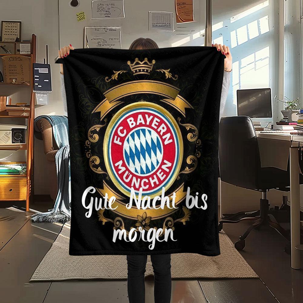 1PC FC Bayern Munchen Patterned Flannel Blanket Suitable For All Seasons for Home Decor Warmth and Comfort Gifts Holiday Present