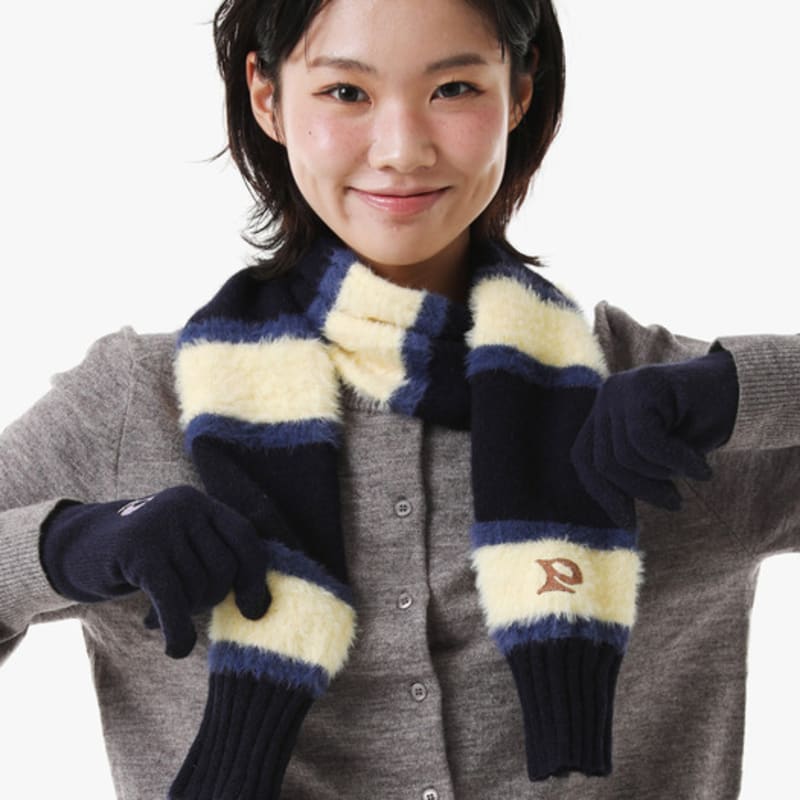 PIECEMAKER P LOGO STRIPE Knit MUFFLER (2COLORS)